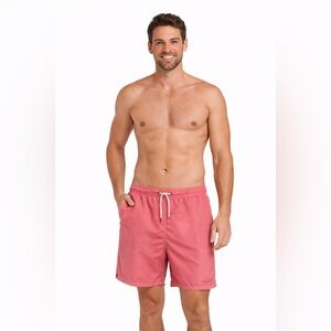 Vineyard Vines Solid Print Lined Swim Trunks Men's Medium Pink Beach Coa…